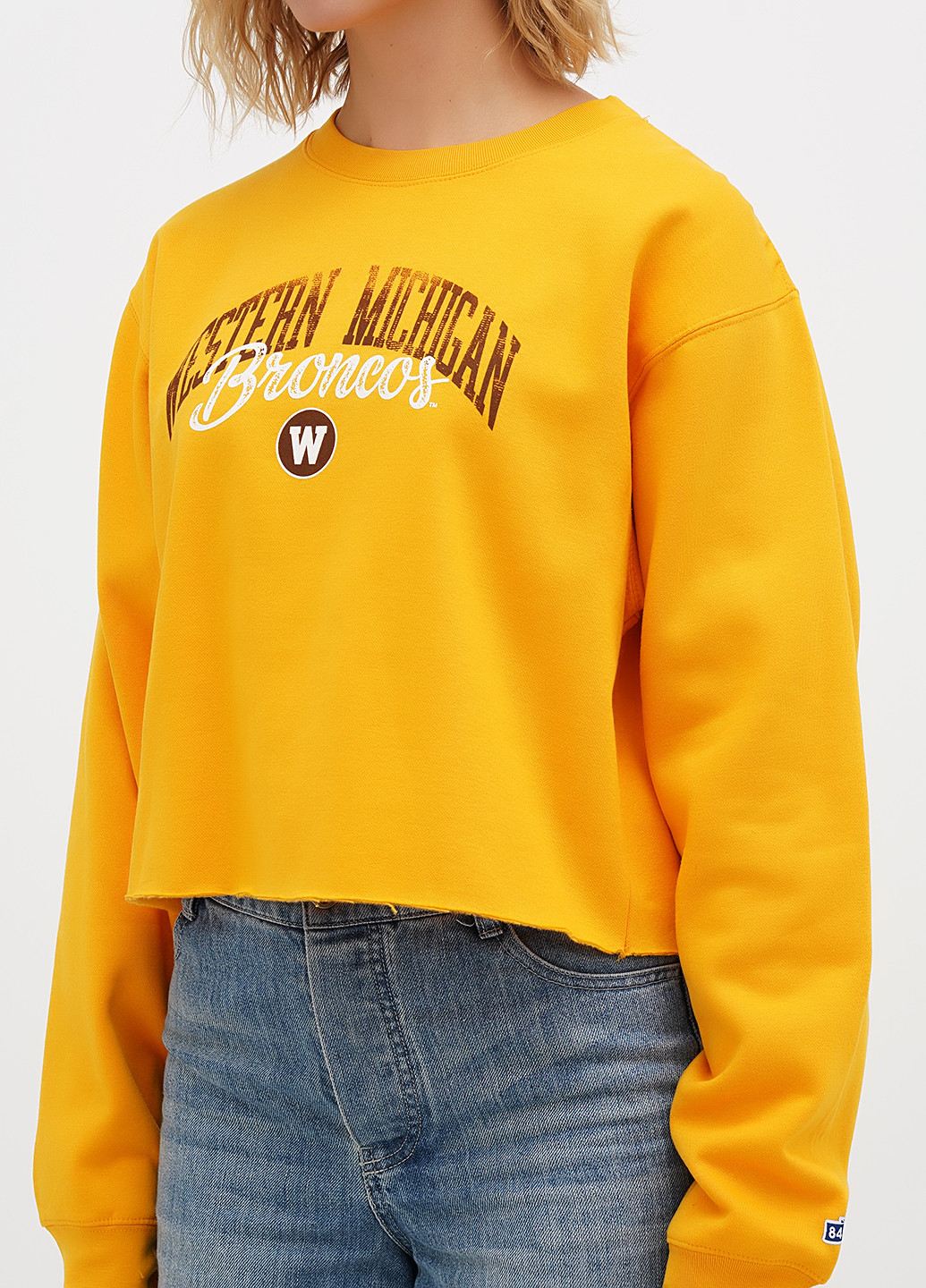 Гірчичний світшот Blue 84 напис без декору (307174776)