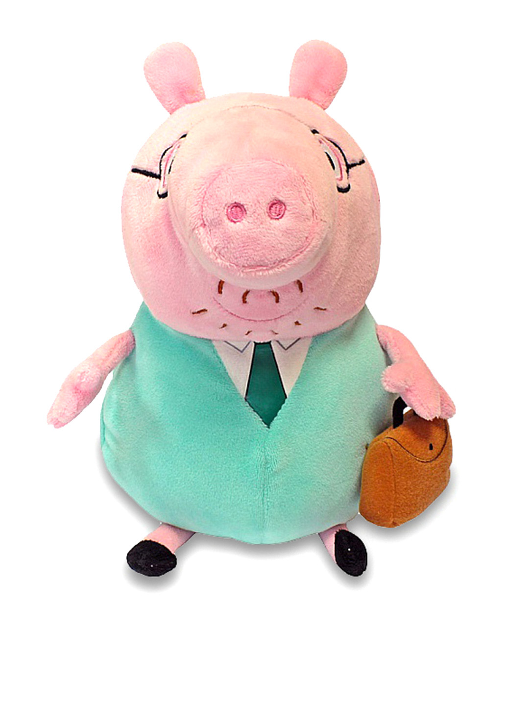 Мягкая игрушка - папа свин с портфелем (30 см) Peppa (17777661)