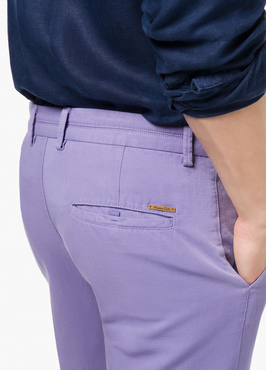 Лавандовые кэжуал демисезонные зауженные брюки Massimo Dutti