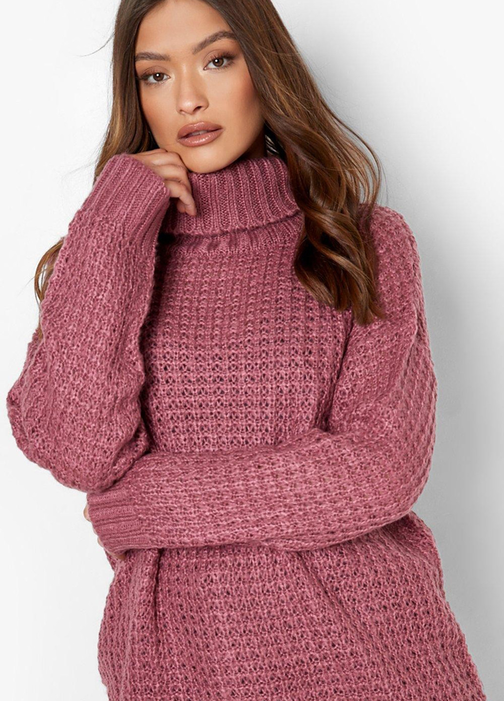 Темно-розовый демисезонный свитер Boohoo