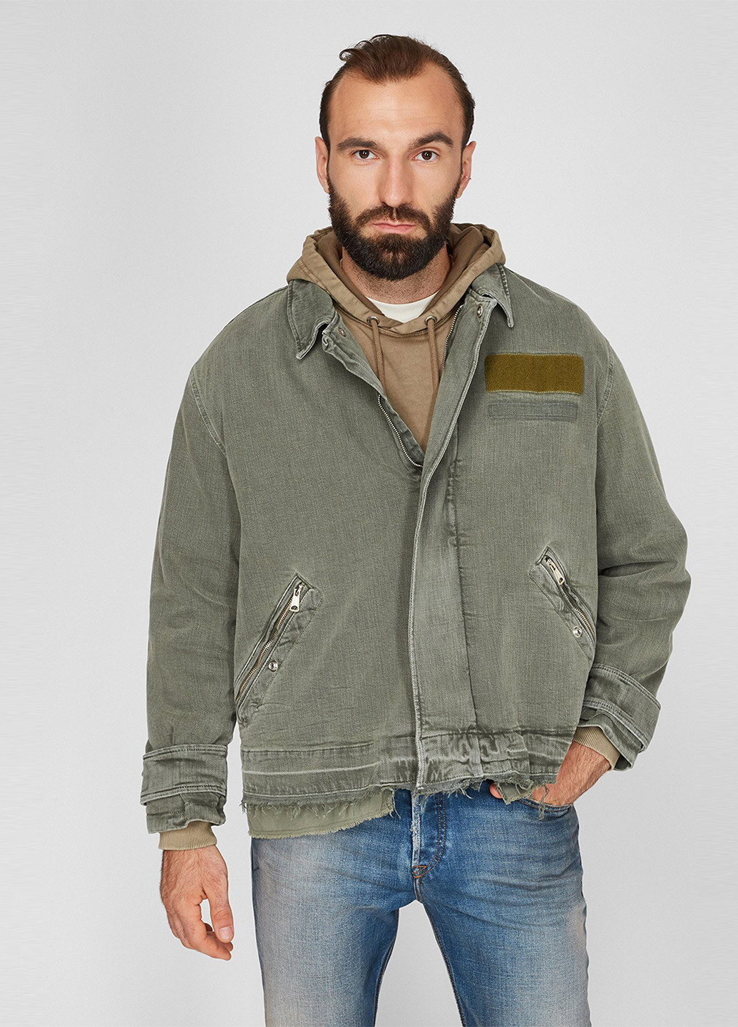 Зеленая демисезонная куртка Diesel