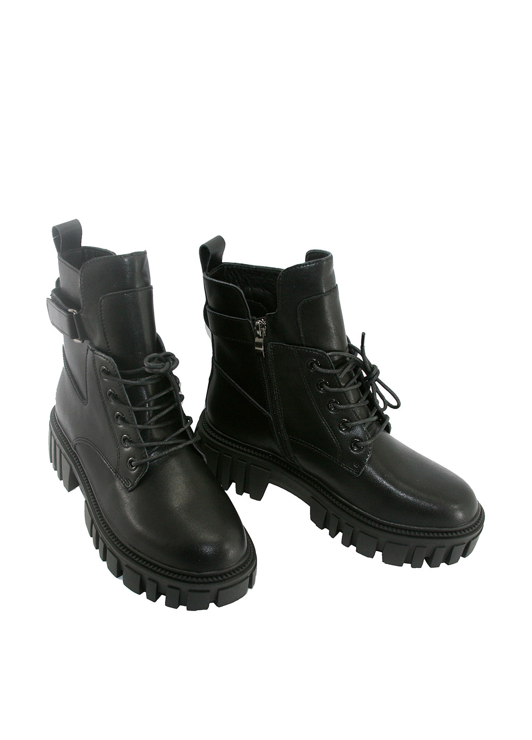 Осенние ботинки No Brand со шнуровкой, на тракторной подошве