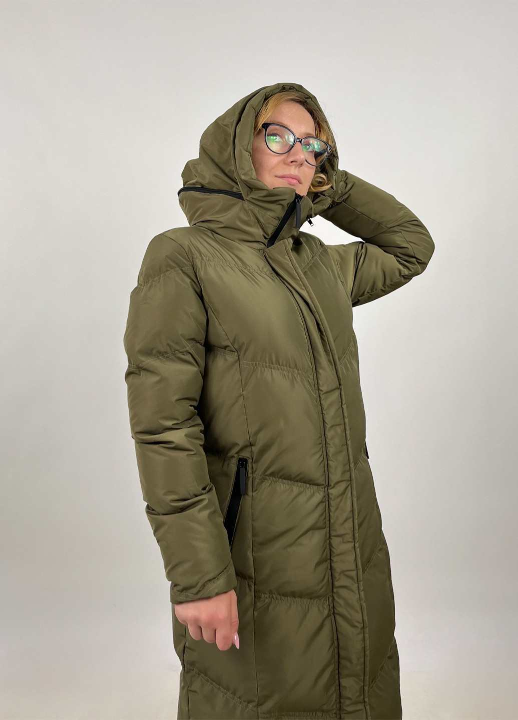 Оливкова (хакі) демісезонна куртка куртка-пальто Threadbare
