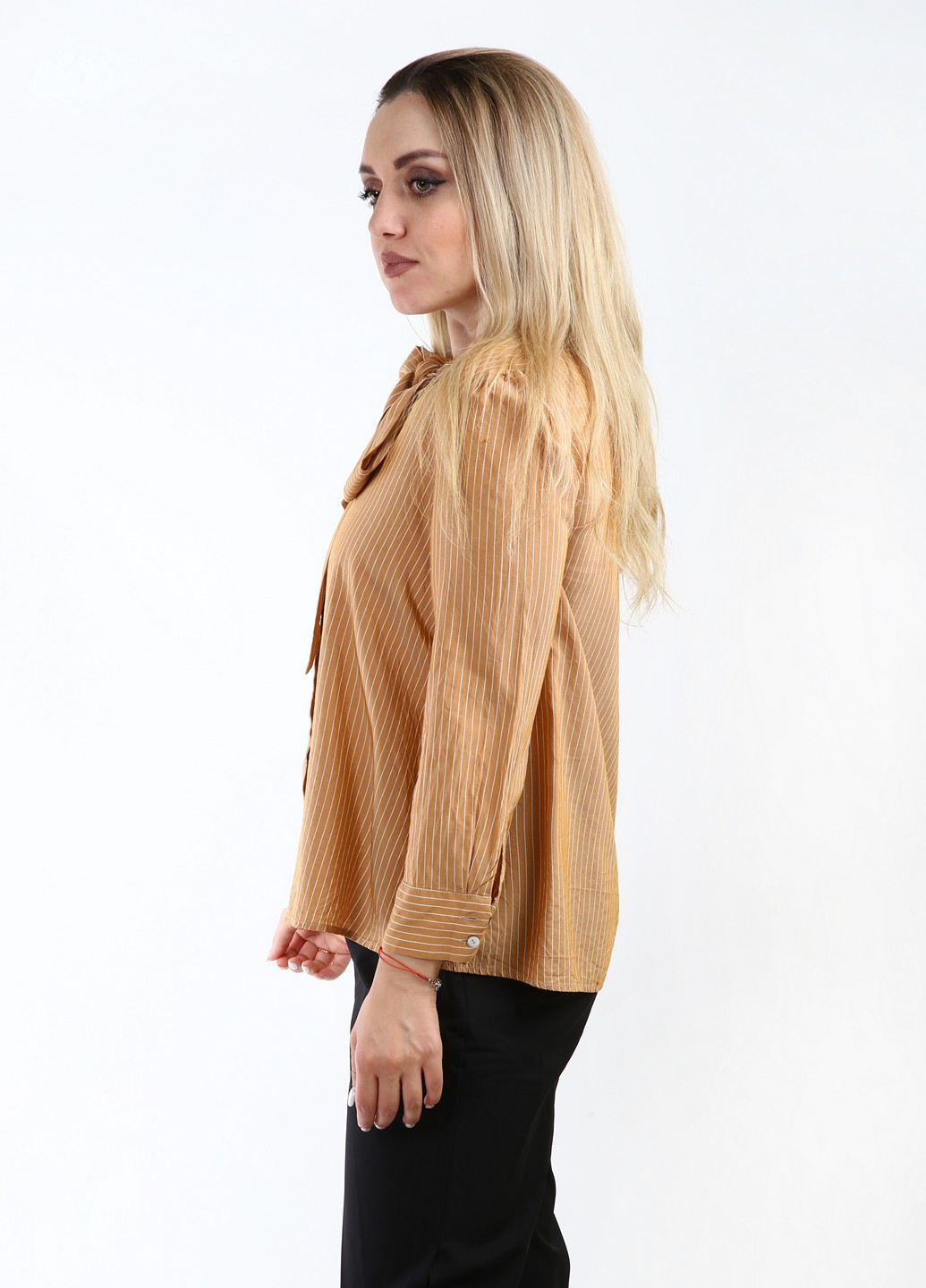 Светло-коричневая кэжуал рубашка в полоску Stefanel