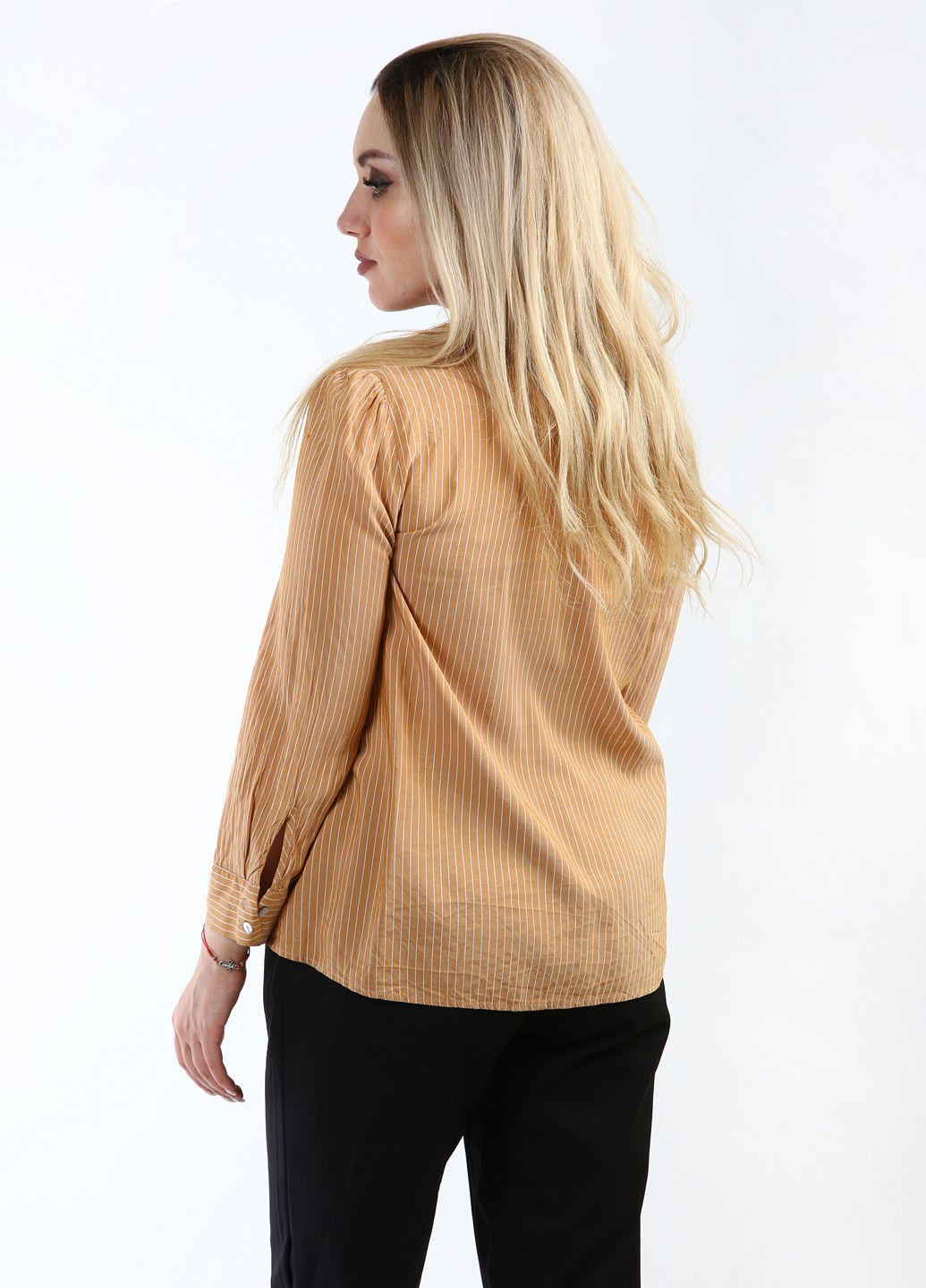 Светло-коричневая кэжуал рубашка в полоску Stefanel