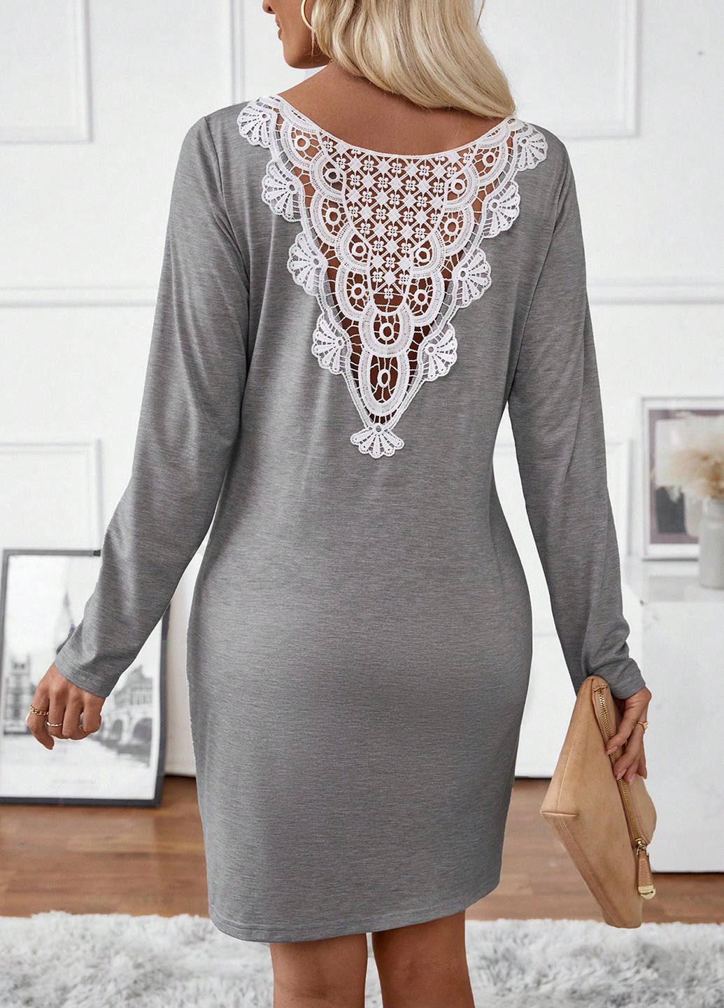 Сіра кежуал сукня сукня-футболка SHEIN меланжева