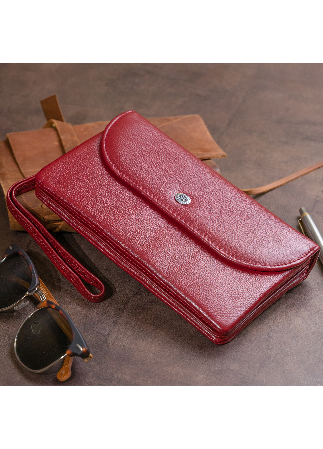 Женский кожаный кошелек-клатч 19х9,5х2,5 см st leather (252130332)