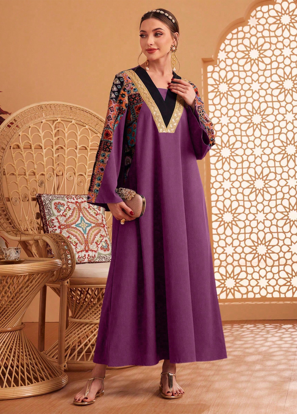 Світло-фіолетова кежуал сукня а-силует SHEIN колор блок