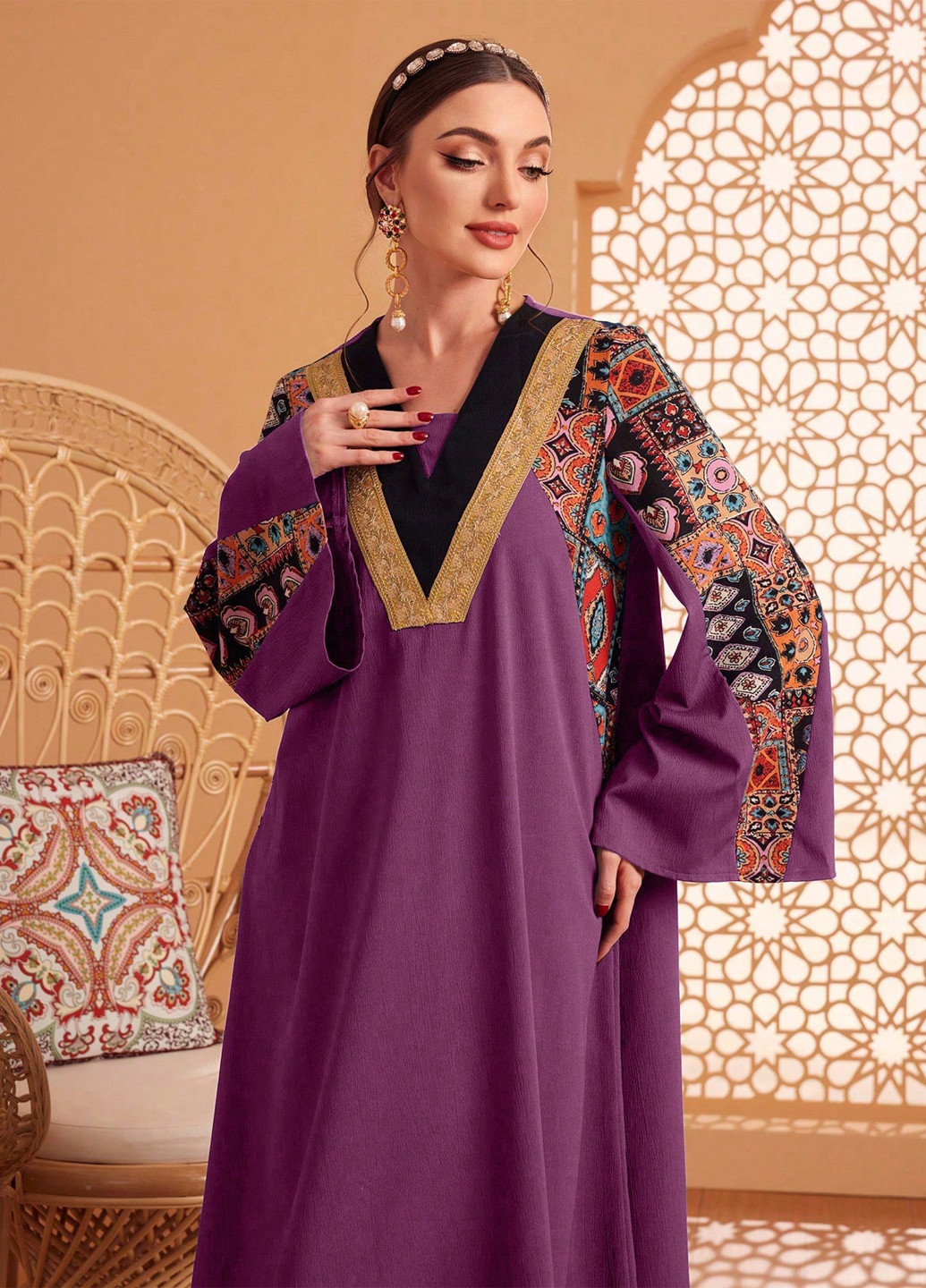 Світло-фіолетова кежуал сукня а-силует SHEIN колор блок