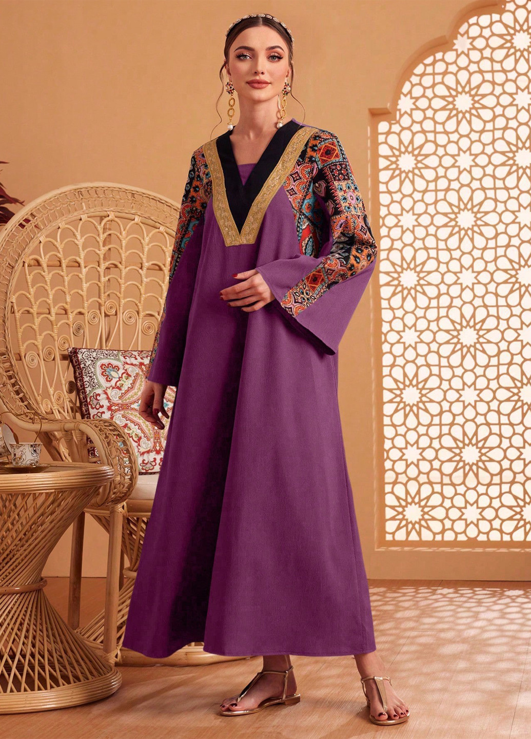 Світло-фіолетова кежуал сукня а-силует SHEIN колор блок