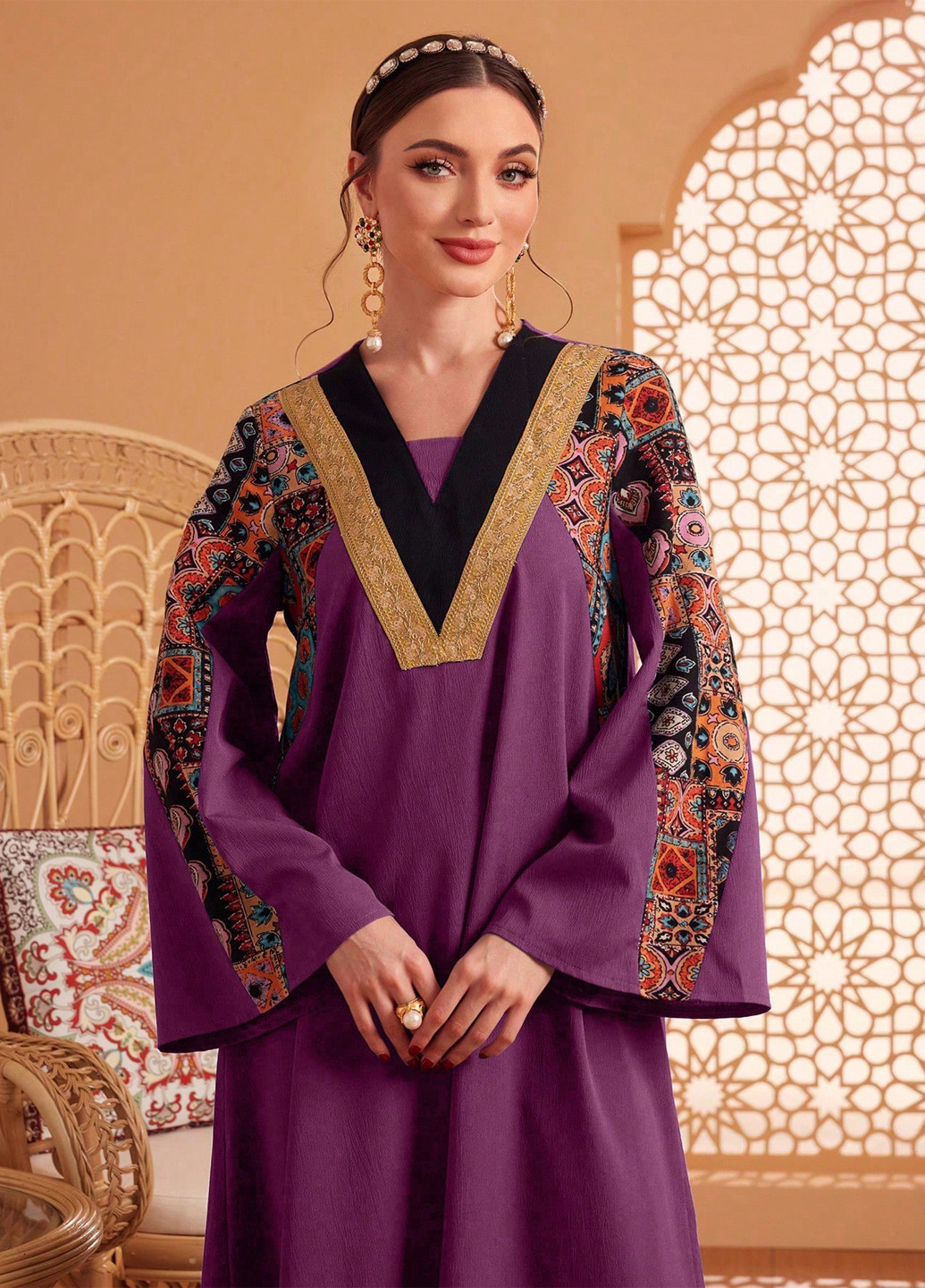 Світло-фіолетова кежуал сукня а-силует SHEIN колор блок