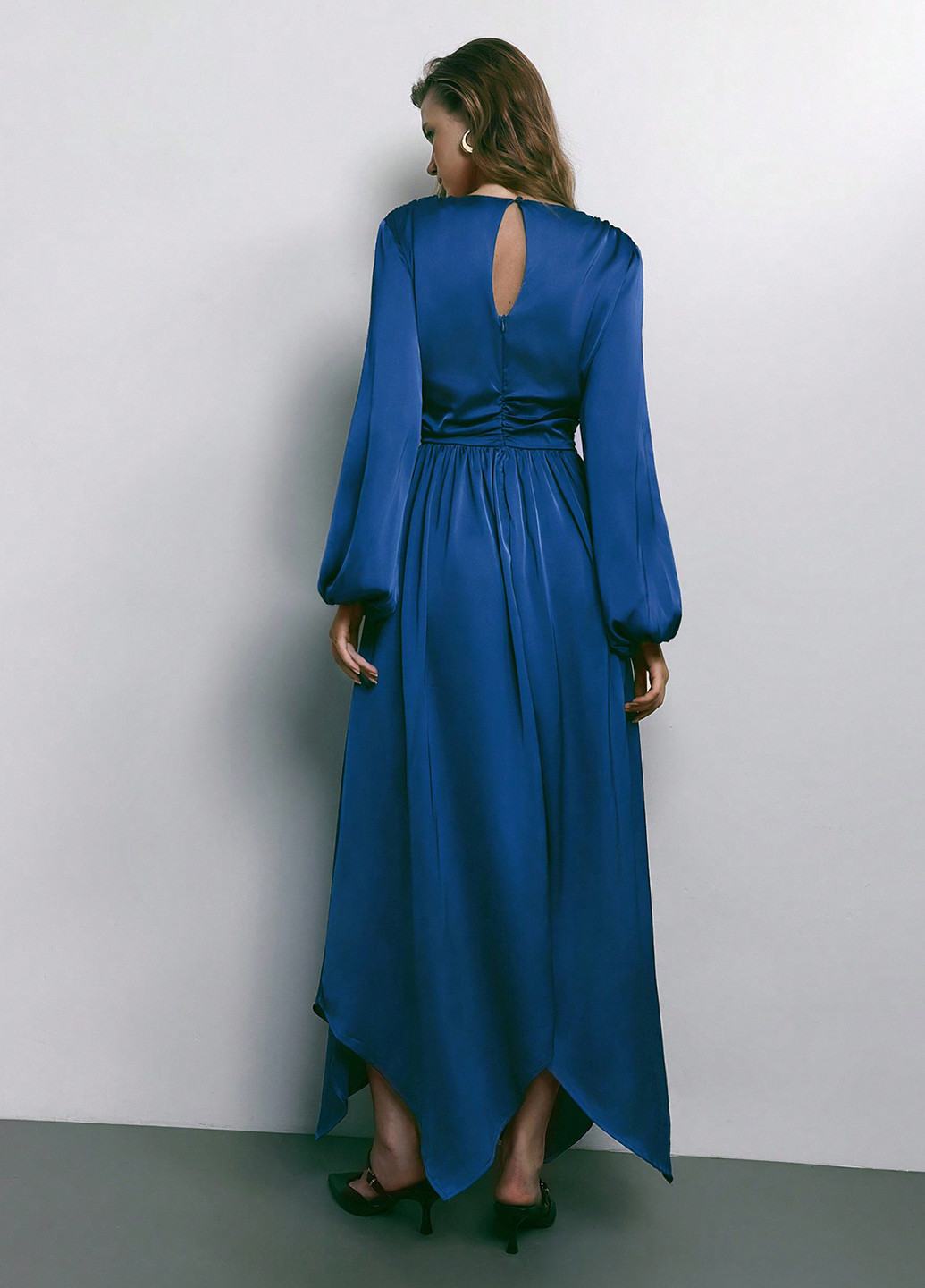 Синее кэжуал, праздничный платье в стиле ампир SHEIN однотонное