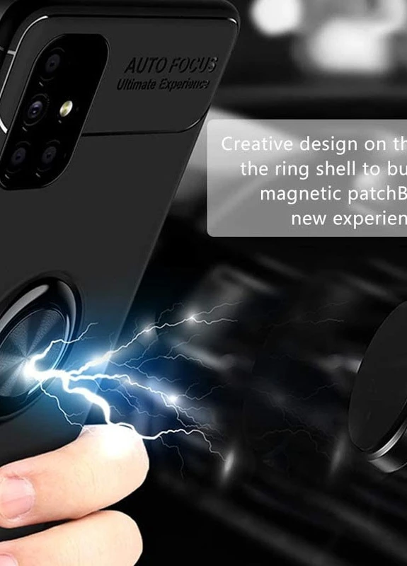 TPU чохол ColorRing під магнітний тримач (opp) для Samsung Galaxy M51 Чорний / Чорний (is_00000038252_5) Deen (238478847)