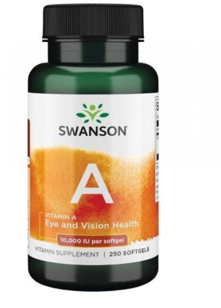 Витамин А Vitamin A 10,000 IU 250 Softgels Swanson (232599857)