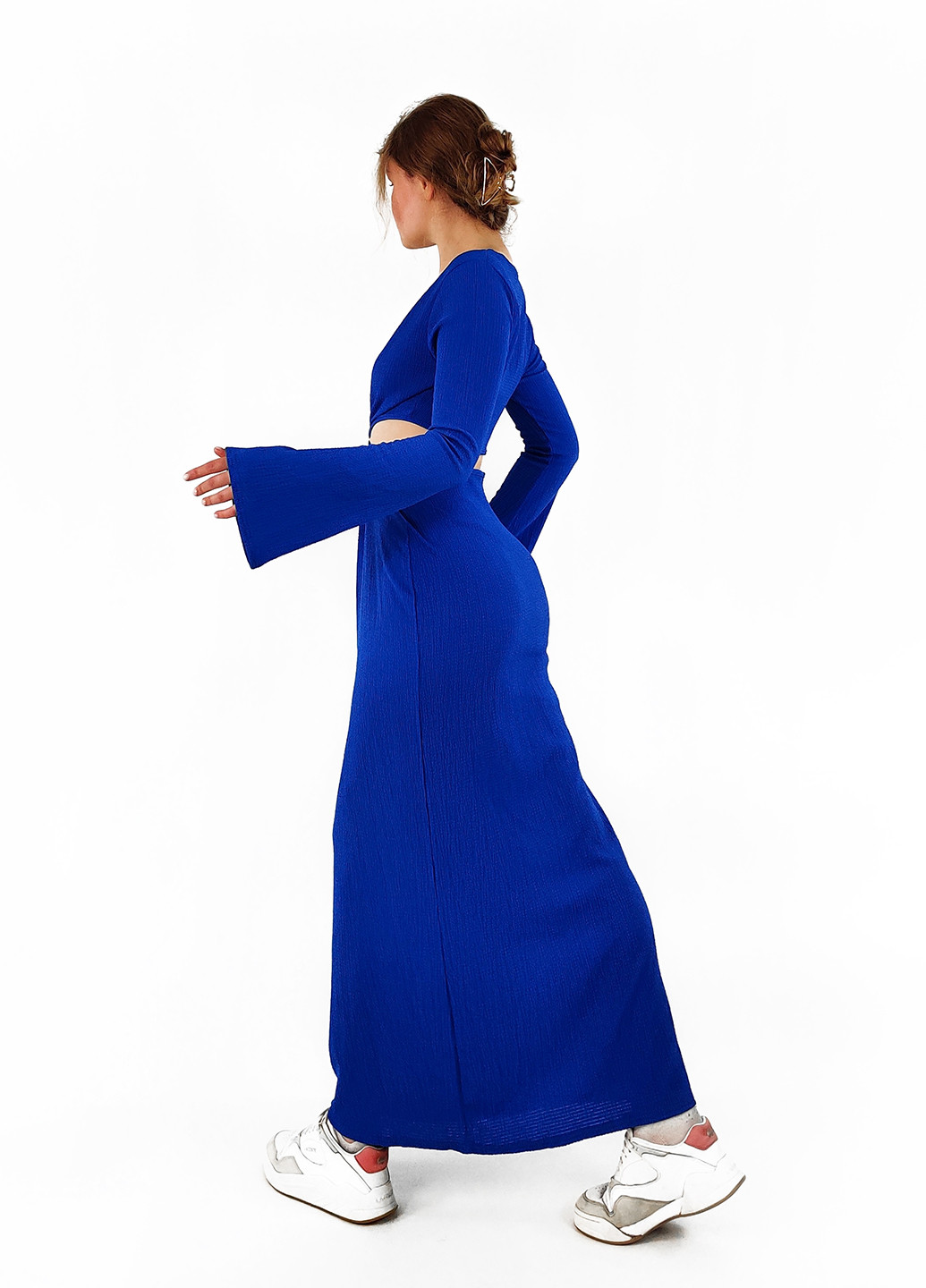 Синее кэжуал платье Boohoo однотонное