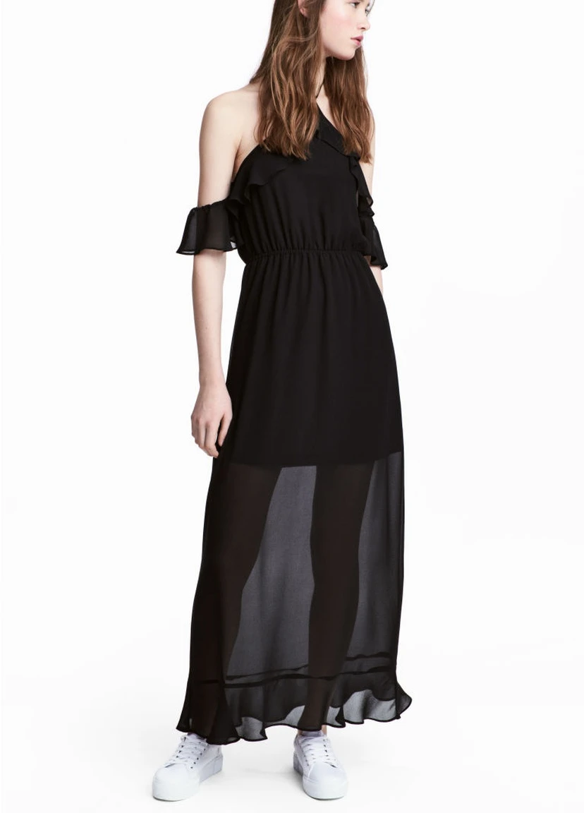 Черное кэжуал платье H&M однотонное
