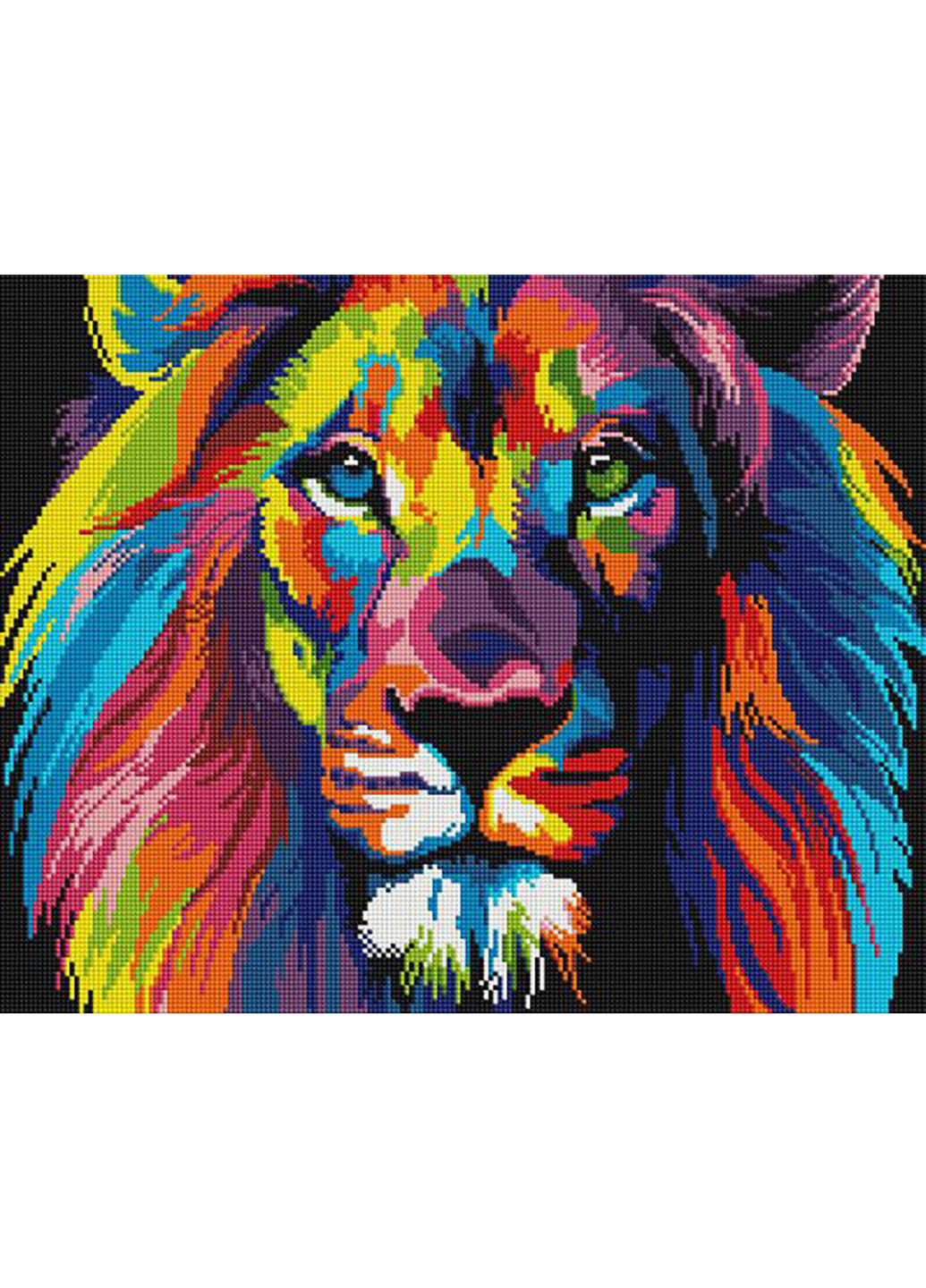 Алмазна мозаїка "Райдужний лев" 40х50 см Brushme (219025201)