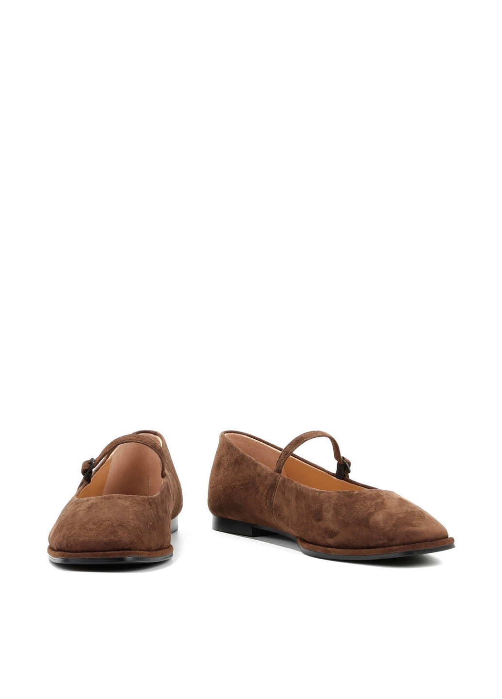 Жіночі балетки Le'BERDES | коричневі однотонні без декору натуральна замша (322088000)