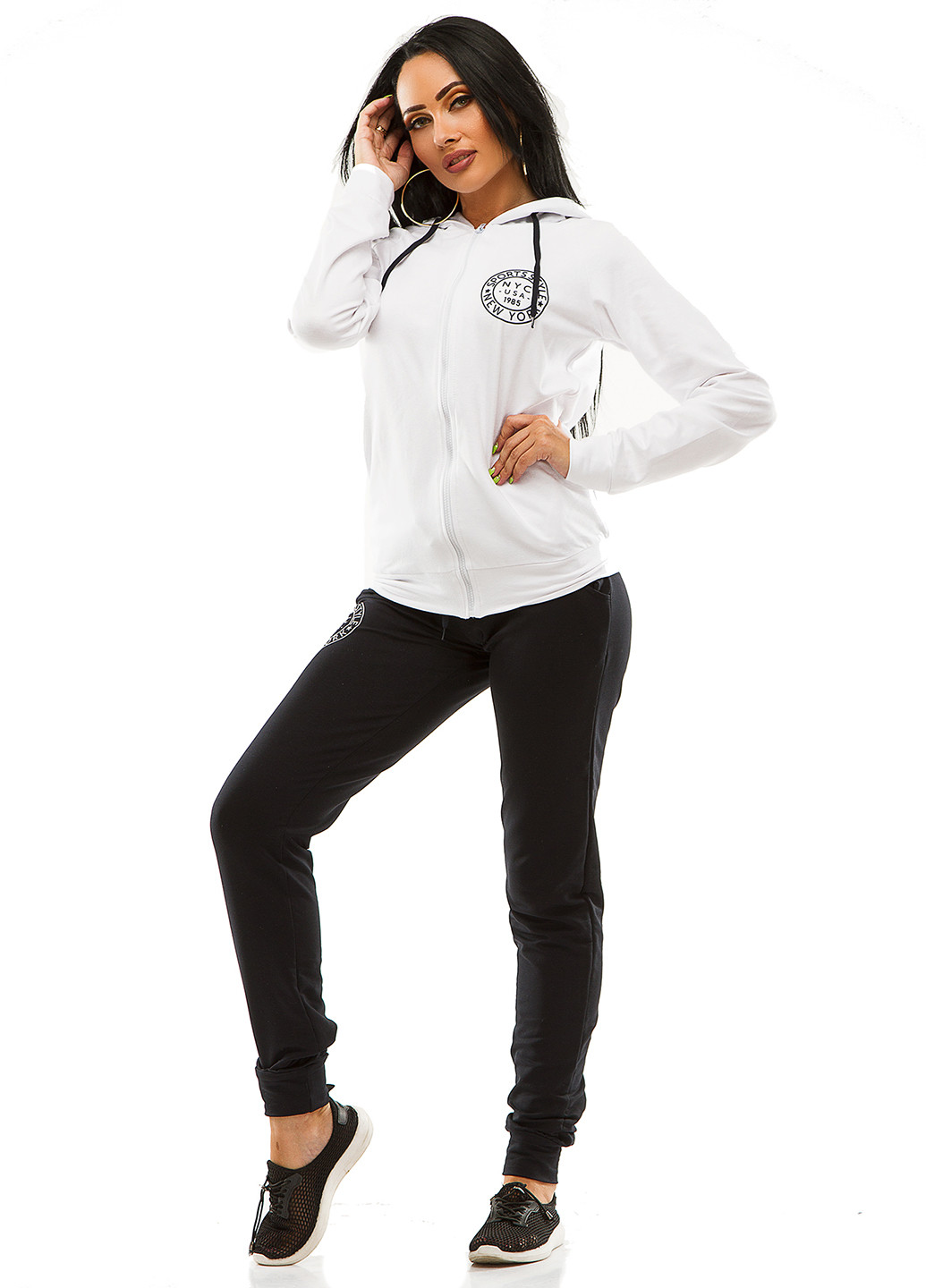 Костюм (толстовка, брюки) Demma брючный логотип белый спортивный