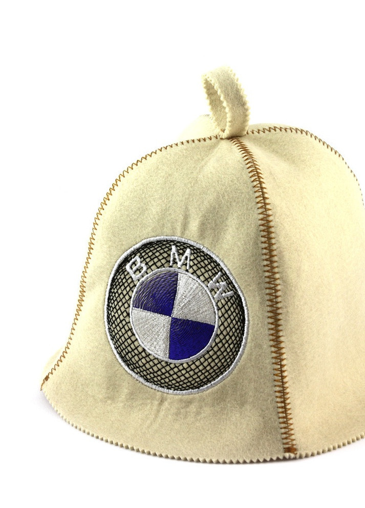 Банна шапка "BMW", штучне хутро, білий (LA-304) Luxyart (252611443)