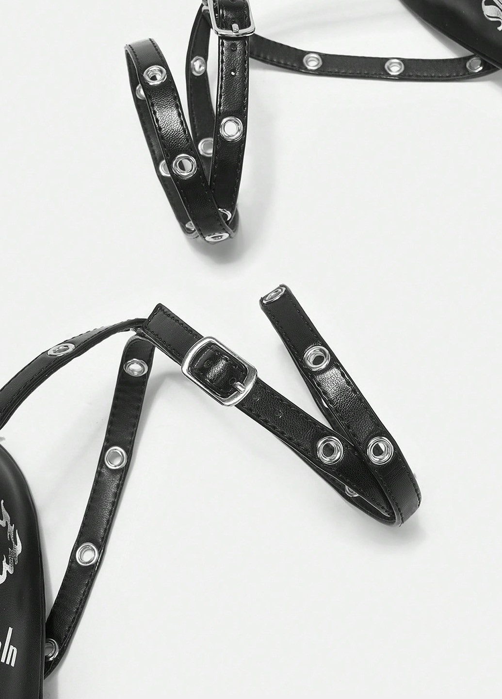 Черные босоножки SHEIN с ремешком с пряжкой, люверсы