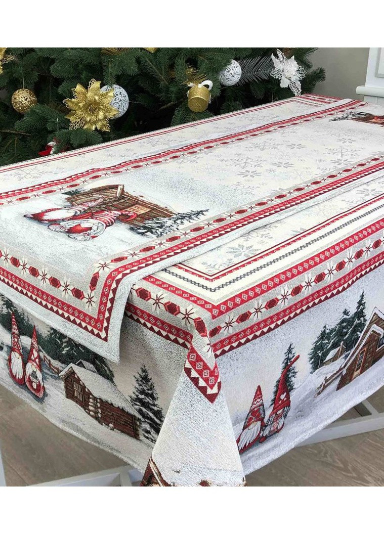 Дорожка на стол 35х100 см Прованс новогодний белый