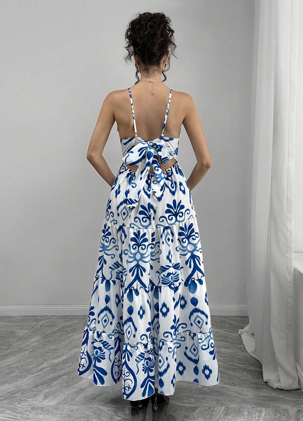 Летний женский сарафан для беременных SHEIN с орнаментом