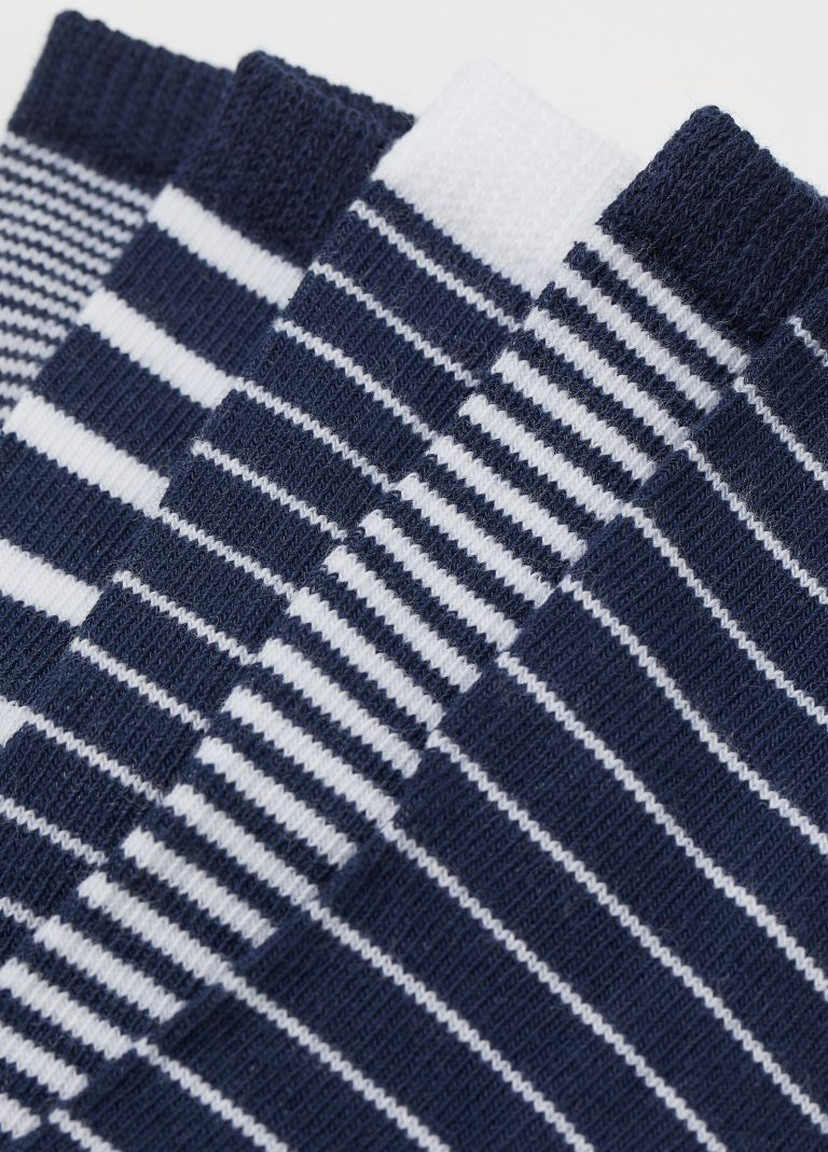 5 пар шкарпеток Темно-синій/Білий H&M (251796392)