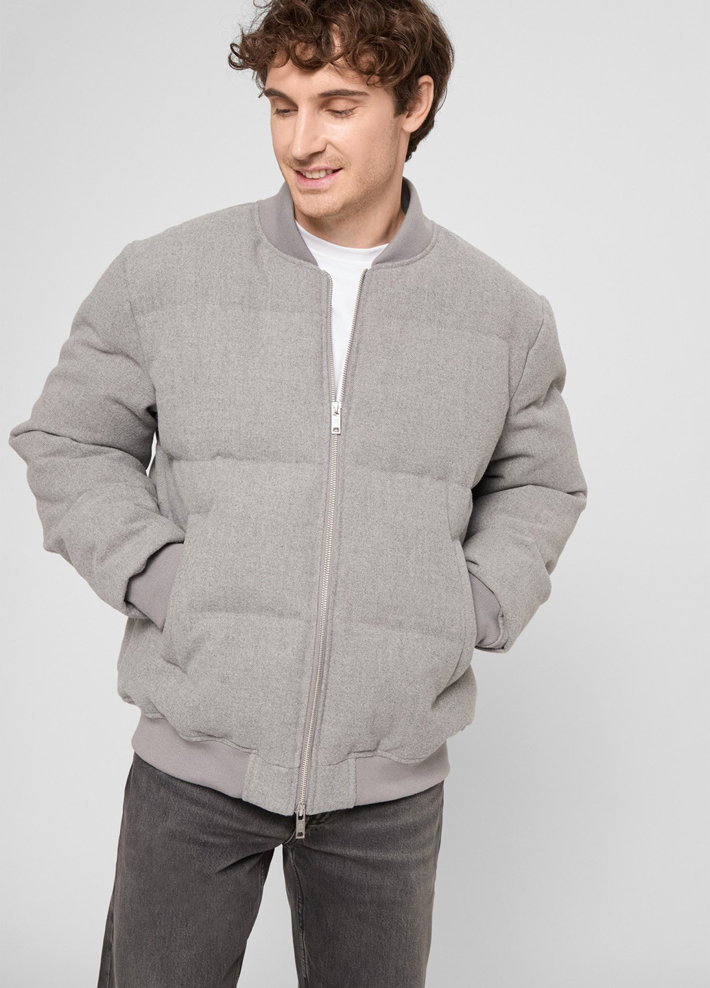 Сірий зимній Пуховик PRPY