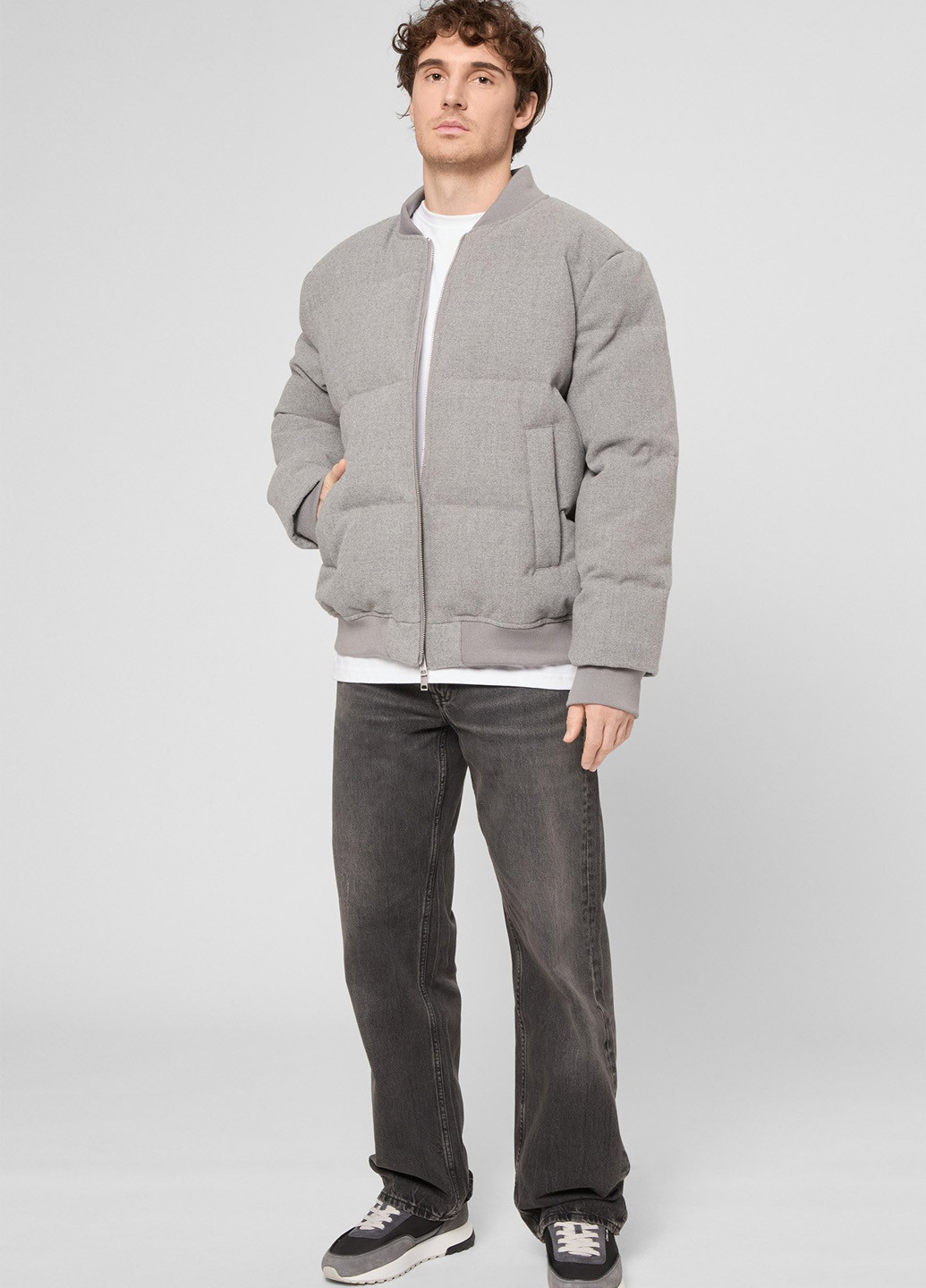 Сірий зимній Пуховик PRPY