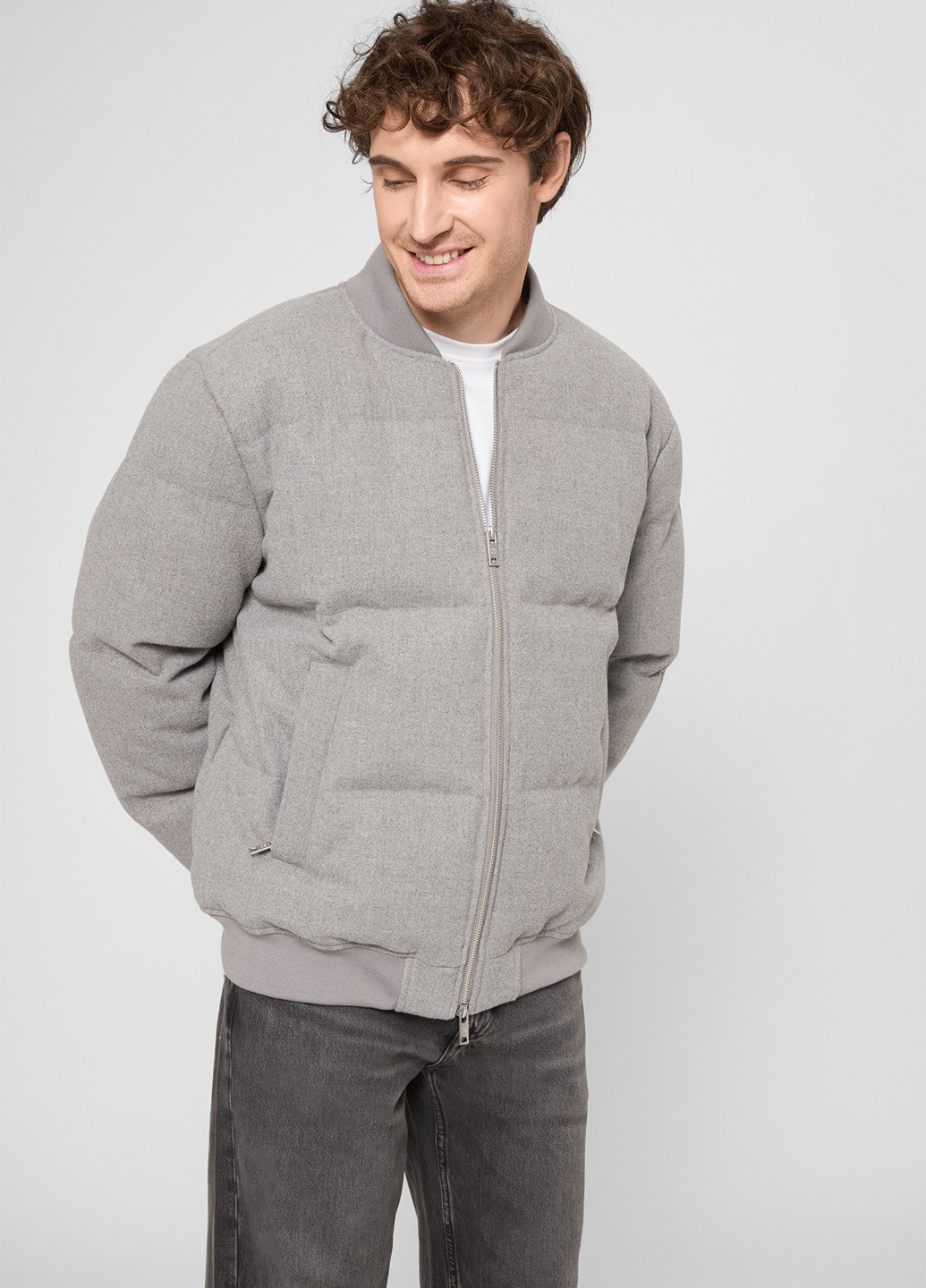 Сірий зимній Пуховик PRPY