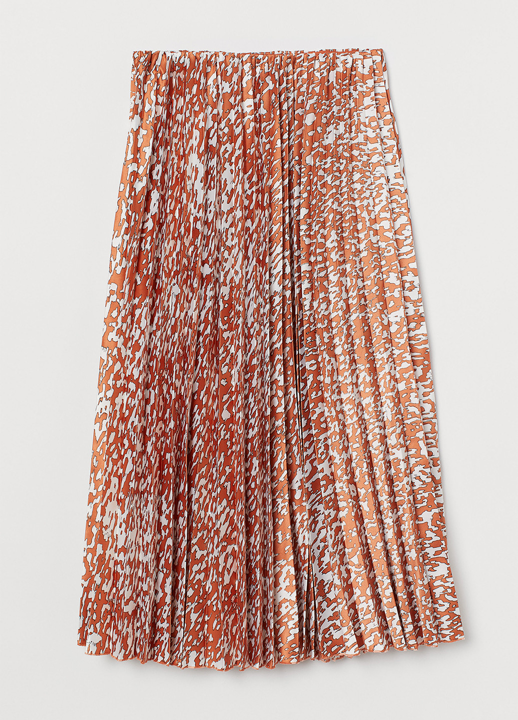 Коричневая кэжуал с абстрактным узором юбка H&M плиссе