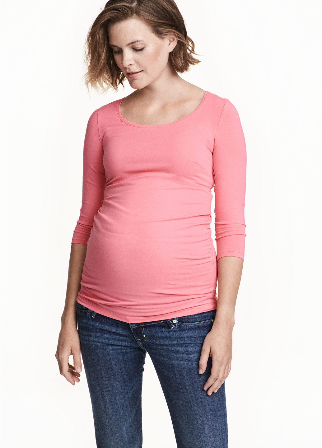 Лонгслів для вагітних H&M однотонні рожеві кежуали