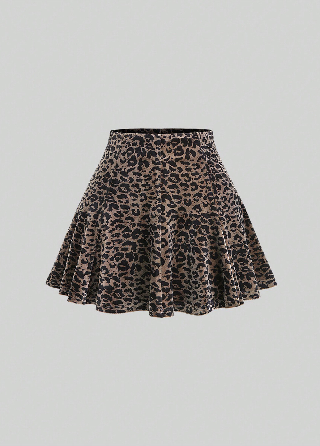 Разноцветная кэжуал с анималистичным узором юбка (2шт.) SHEIN клешированная