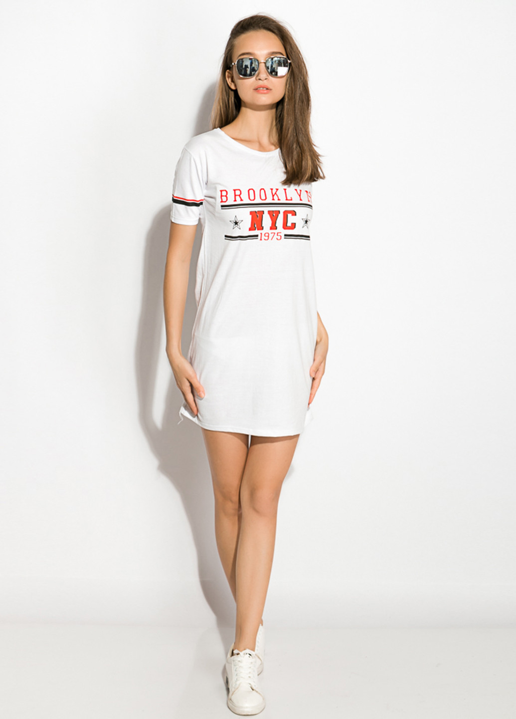 Білий кежуал сукня сукня-футболка Time of Style з написами