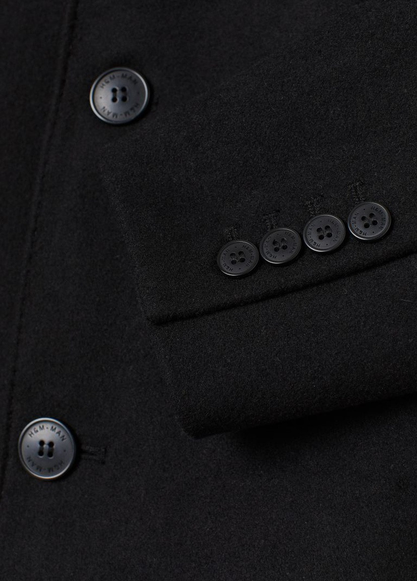 Черное демисезонное Пальто из смесовой шерсти Черный H&M