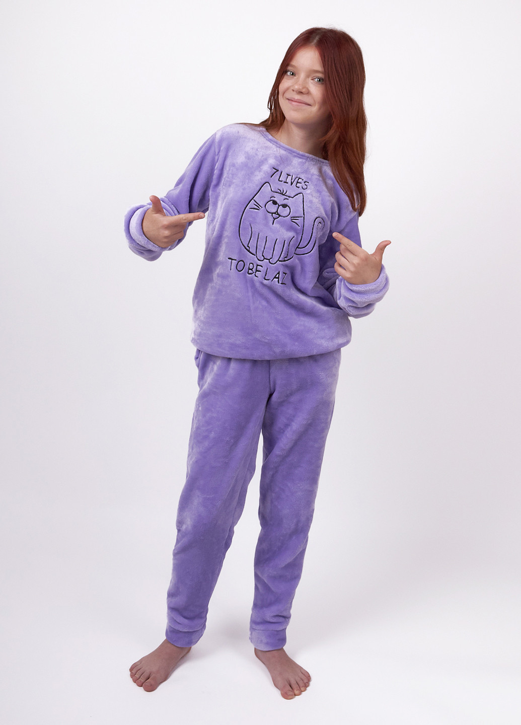 Фиолетовая зимняя пижама (лонгслив, брюки) dexter's