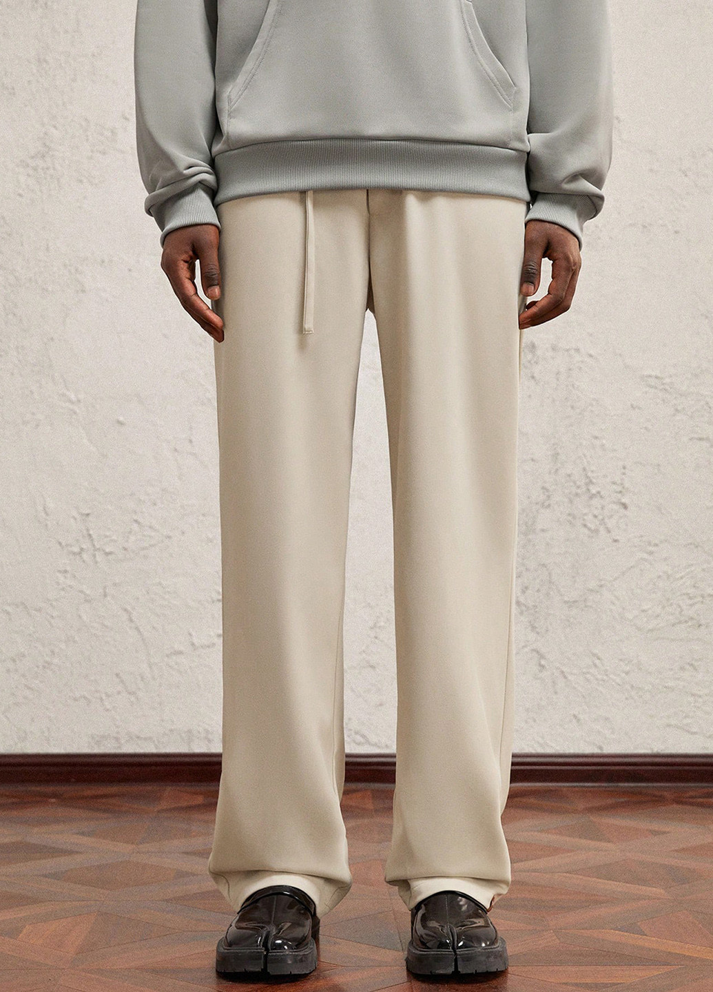 Кремовые спортивные, кэжуал демисезонные брюки SHEIN