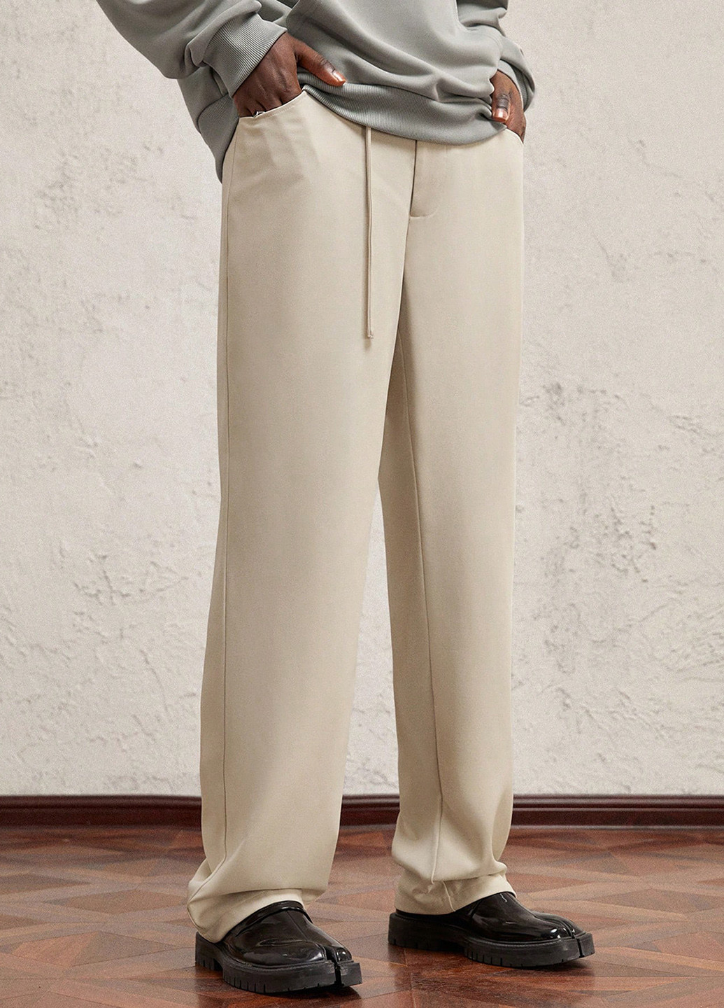 Кремовые спортивные, кэжуал демисезонные брюки SHEIN