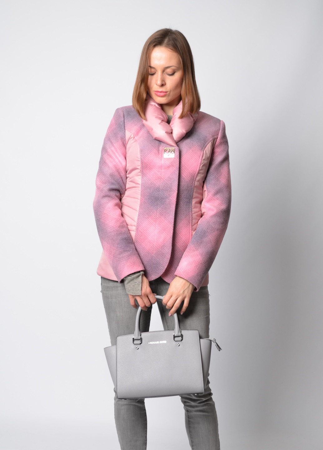 Розовая демисезонная жакет-куртка комбинированный Mangust
