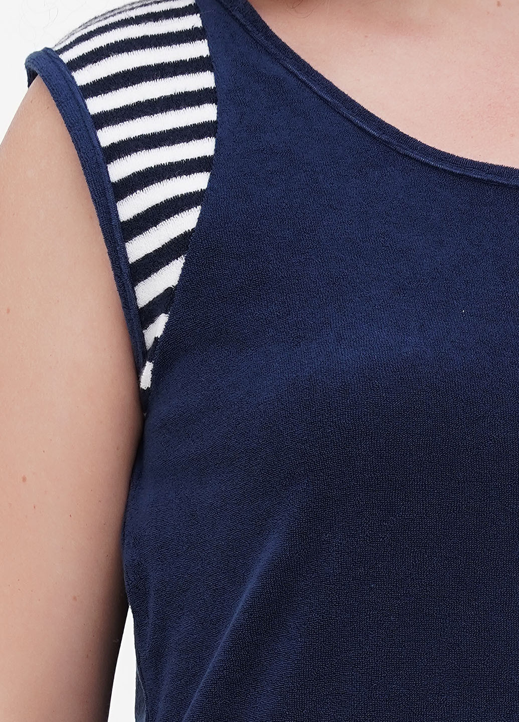 Темно-синее домашнее платье а-силуэт Plantier однотонное