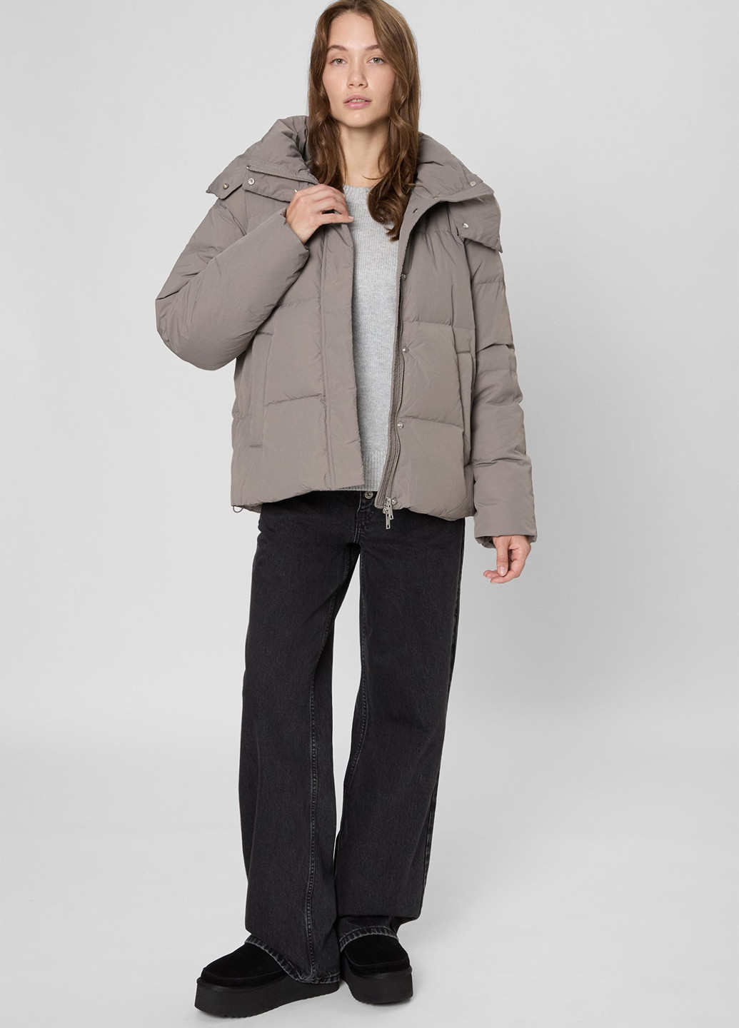 Серый зимний Пуховик PRPY