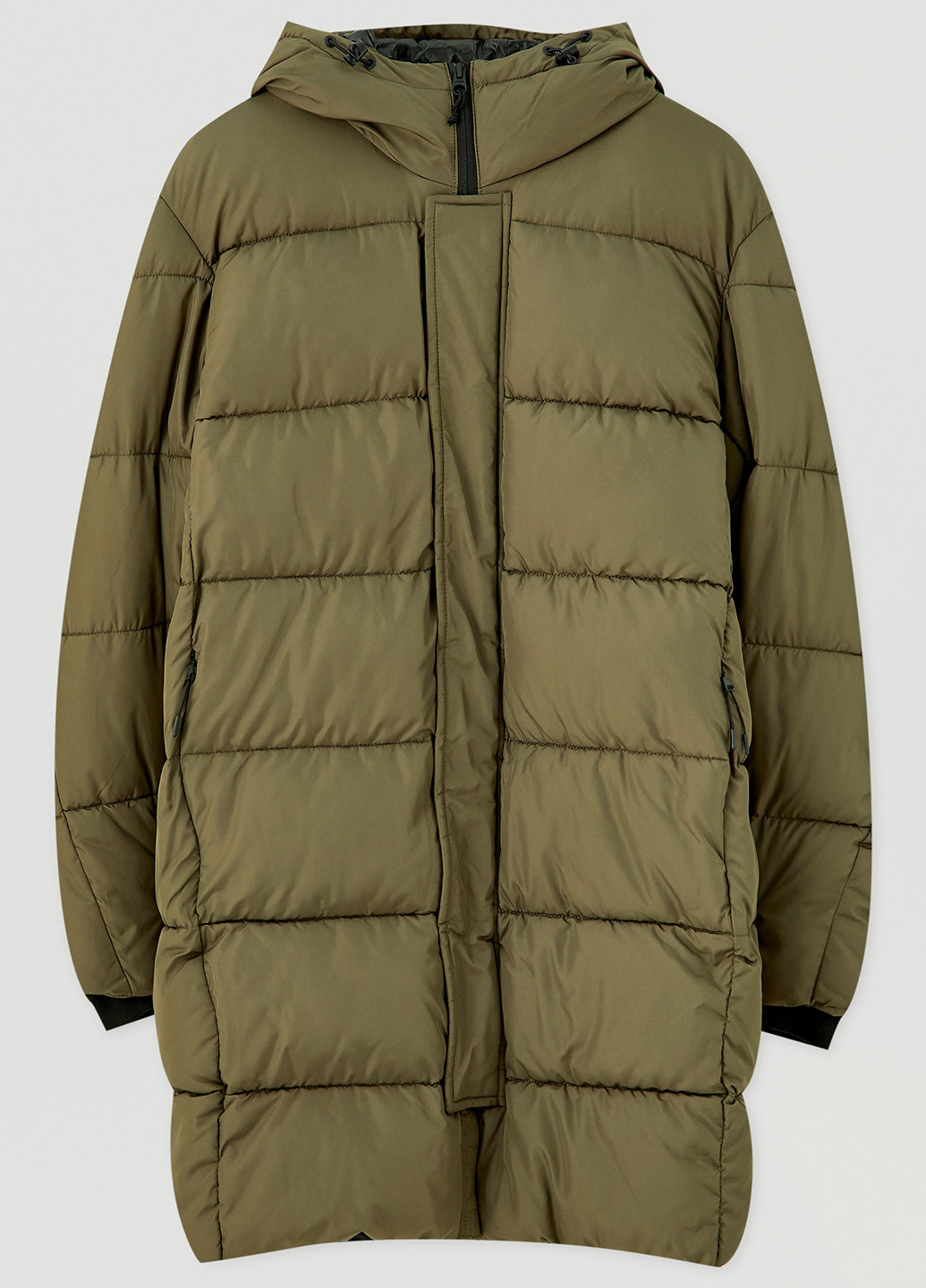 Оливкова (хакі) демісезонна куртка Pull & Bear