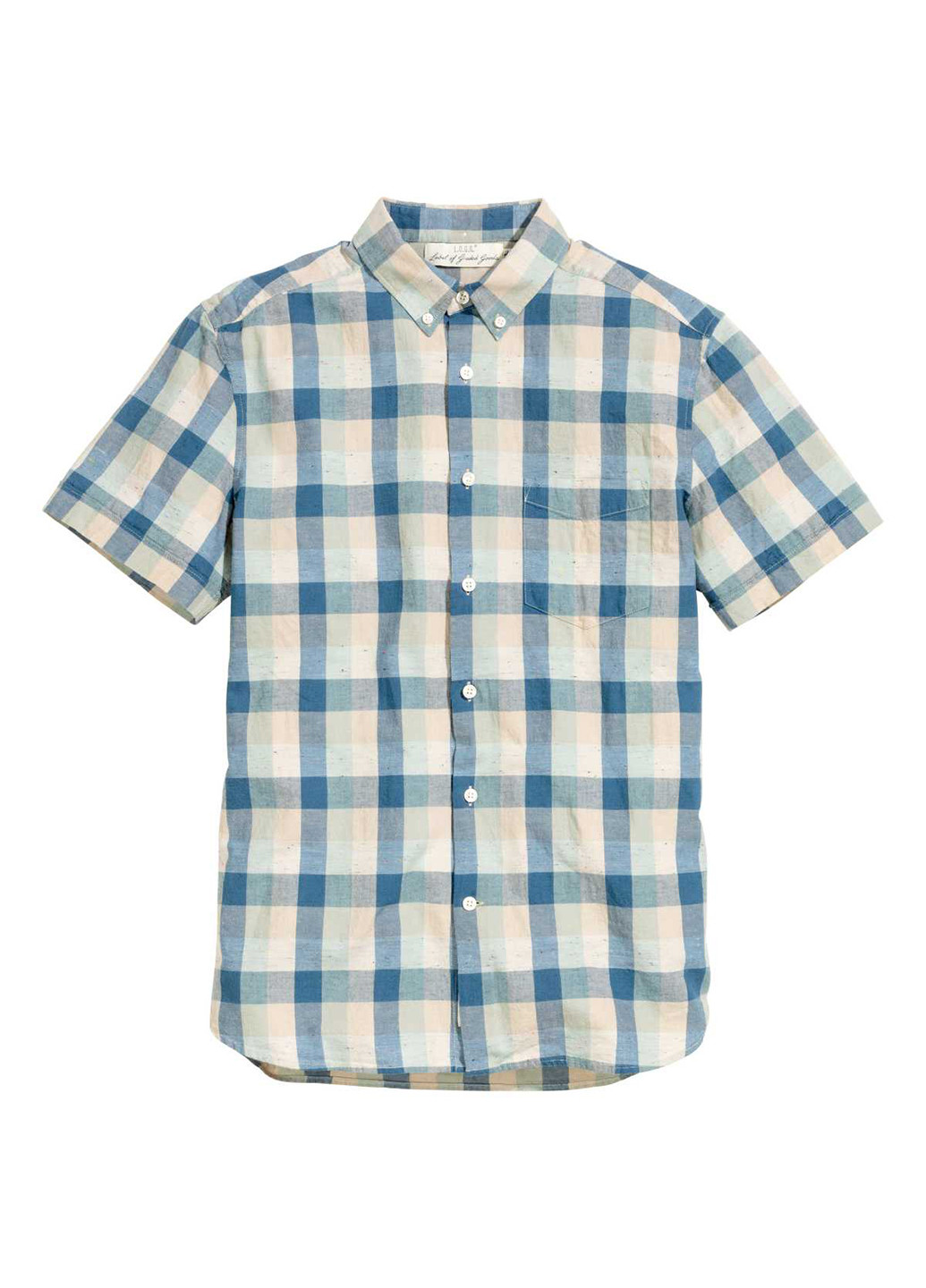 Цветная кэжуал рубашка в клетку H&M с коротким рукавом