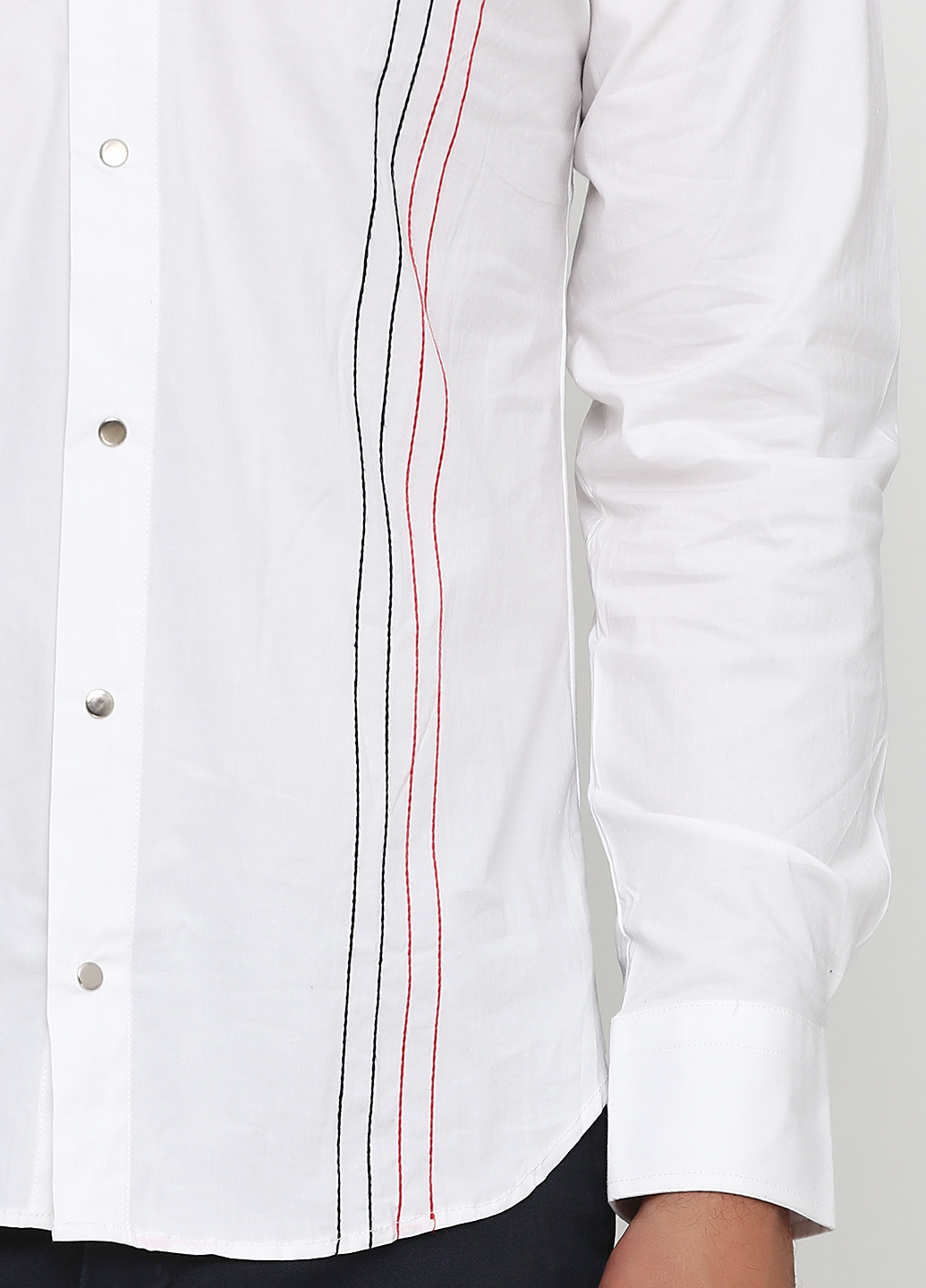Белая кэжуал рубашка с рисунком Npaloni Jous с длинным рукавом