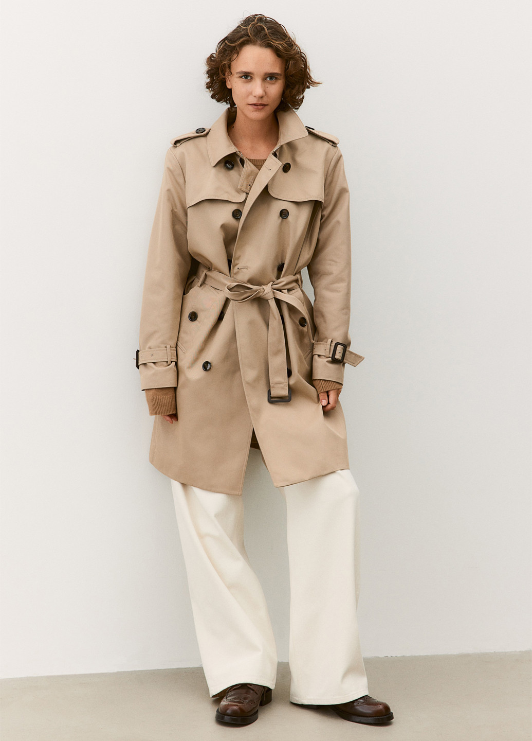 Плащ H&M тренчкот на пуговицах демисезон (368714922)