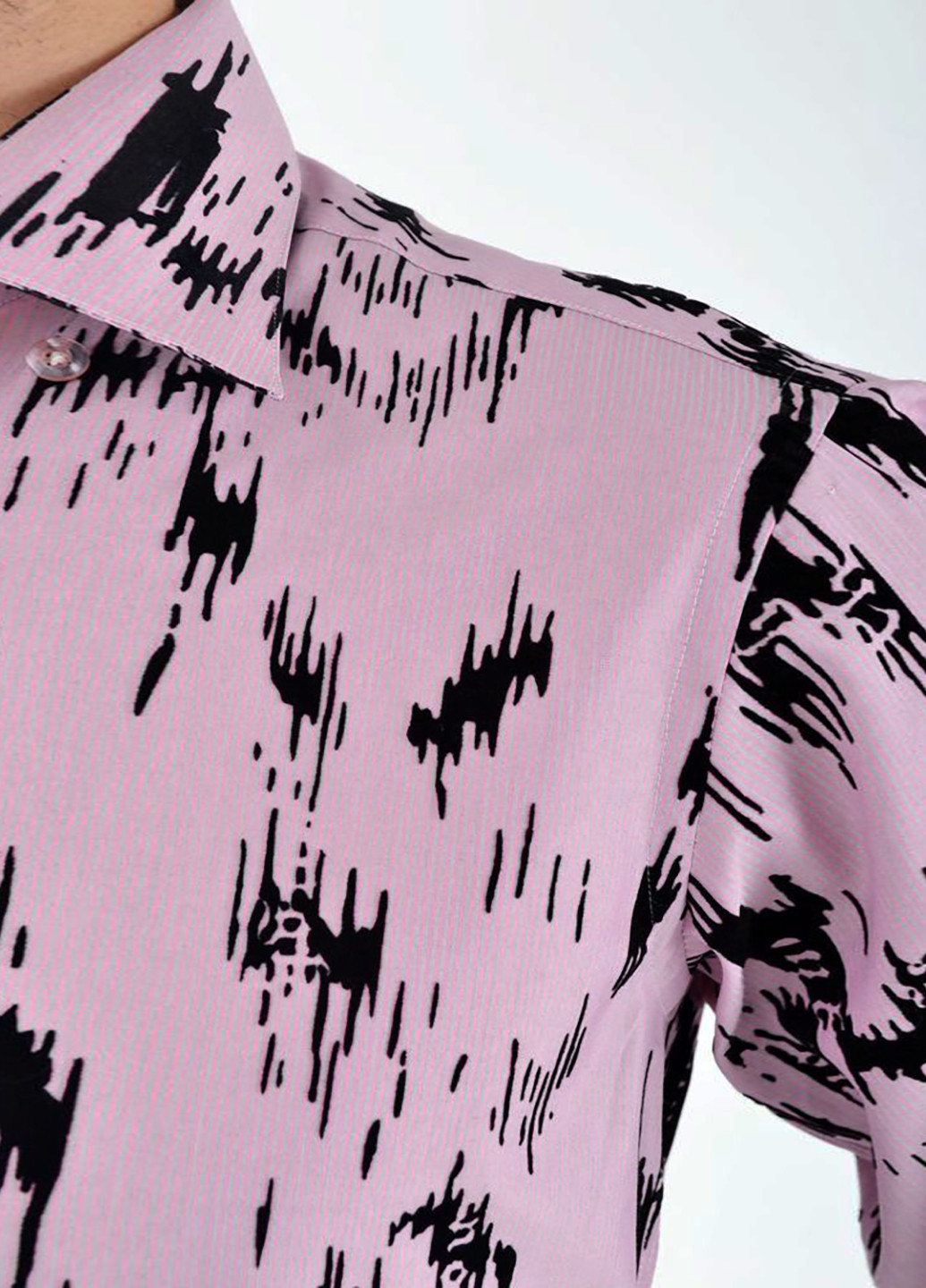 Розовая кэжуал рубашка с абстрактным узором Ager с длинным рукавом