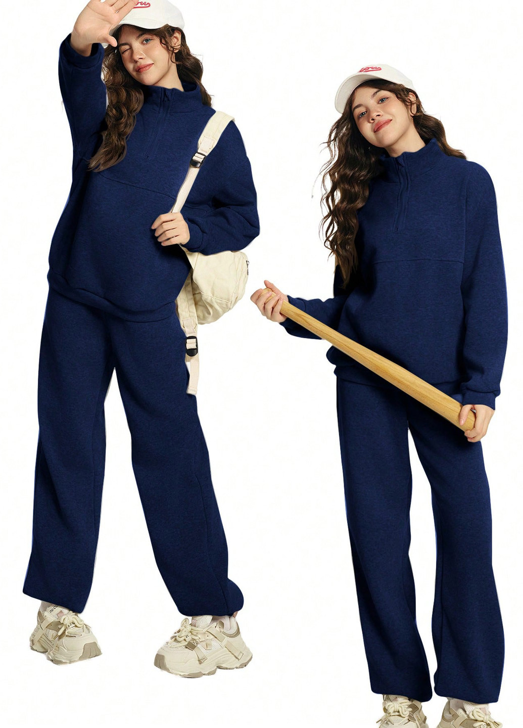 Синий демисезонный костюм (толстовка, штаны) брючный SHEIN