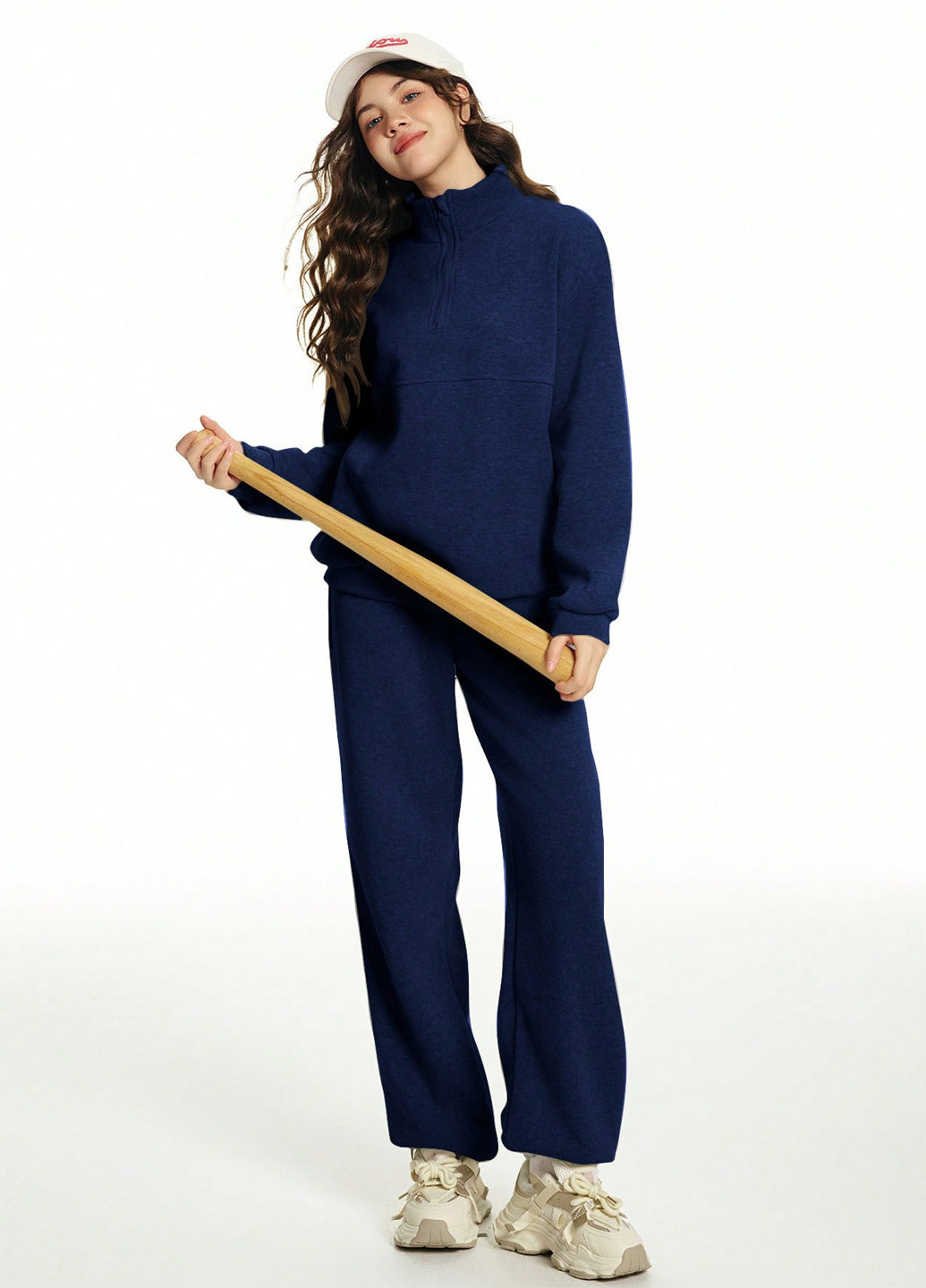 Синий демисезонный костюм (толстовка, штаны) брючный SHEIN