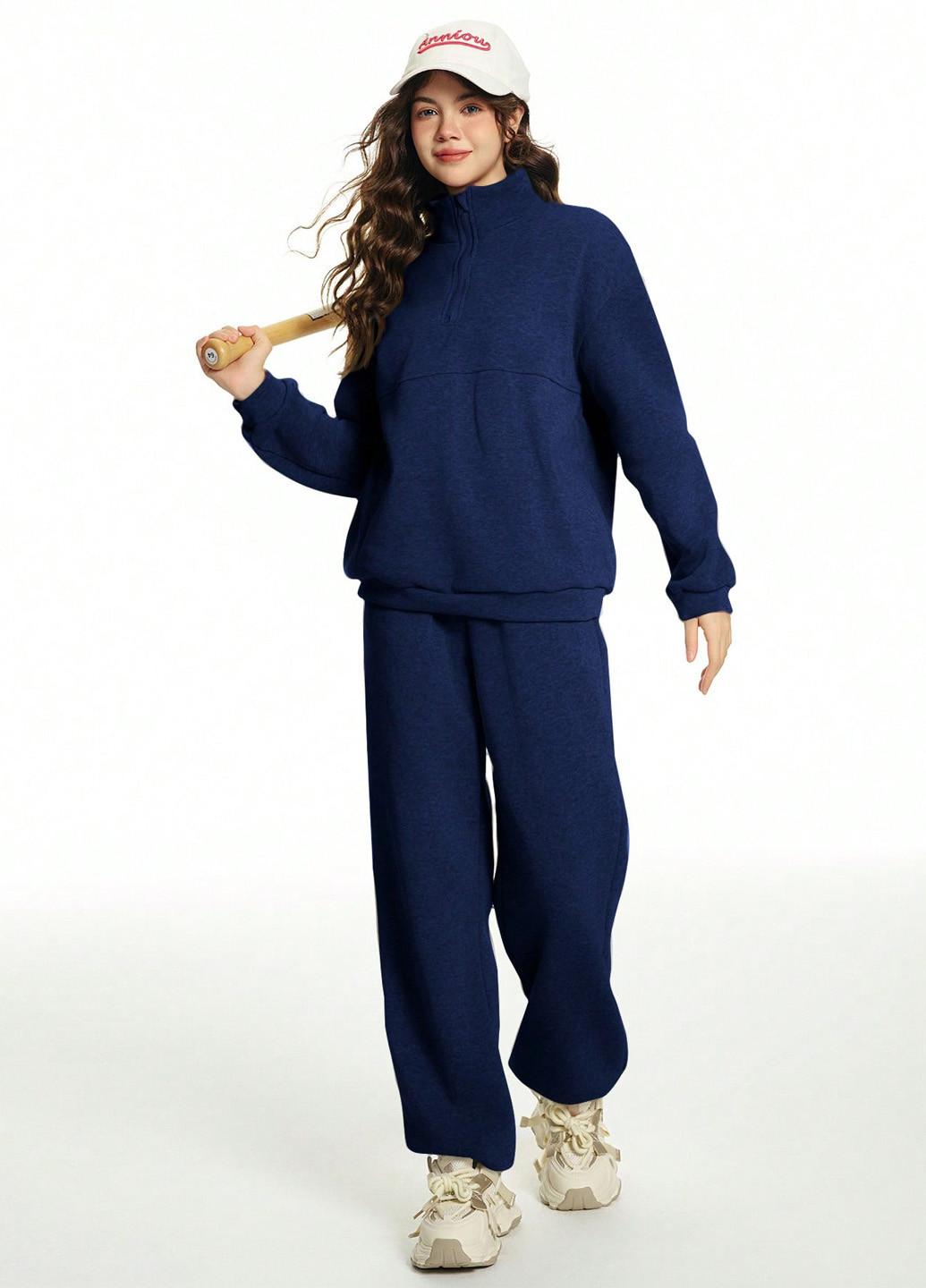 Синий демисезонный костюм (толстовка, штаны) брючный SHEIN